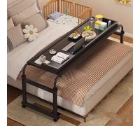 Adjustable Bedside Table with Wheels, Height & Width Adjustable Laptop Cart, Portable Desk for Home, Hospital, Dining Room - Versatile Rolling Laptop Stand