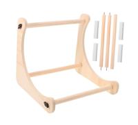 Adjustable Beechwood Embroidery Frame Table Stand with 2 Size Rods