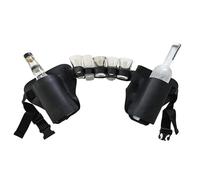 Adjustable Beer Can Holder Belt - Thick Drink Belt with Pocket | Beer Holder and Bottle Holder Convenient for Parties, Camping, BBQ, Outdoor Recreation, Perfect for, Black, Se référer au descriptif
