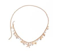 Adjustable Belly Chain With Shell And Faux Pearls Styles Waistlace Coastal Inspired Body Jewelry For Women Coastal Shell Waist Accessory