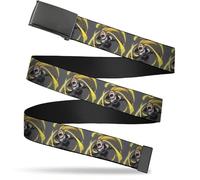 Adjustable Belt, Clamp Buckle, Cut-to-Fit, My Hero Academia Hizashi Yamada Present Mic Screaming Gray, Grey, 1.5" Wide - Fits up to Pant Size 42