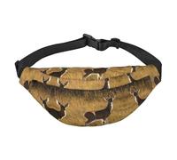 Adjustable Belt Cute Deer Pattern Waist Pack Fashion Water Resistant Waist Pack for Hiking Travel Casual Running Hiking Cycling Black One Size, Black, One Size