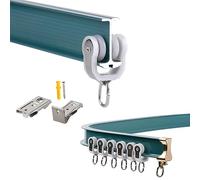 Adjustable Bendable Curtain Track Kit - Ceiling & Wall Mount for L/U Shape Bay Windows Room Dividers & RV Curtains - Flexible Sliding Solution for Privacy & Space Optimization
