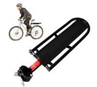 Adjustable Bicycle Luggage Carrier, Retractable Bike Cargo Rack, Aluminum Alloy MTB Rear Rack, Load 10KG/22Lbs (Black)