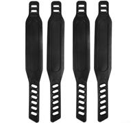 Adjustable Bicycle Pedal Straps - 2 Pairs Rubber Foot Strap Replacement for Fixed Gear & Fitness Bikes, Secure Non-Slip Toe Clips with Left/Right Markings, Black