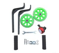 Adjustable Bicycle Stabilisers 12 to 20 Inch Quiet Wheels with Motion Lights for Children Riding(Green)