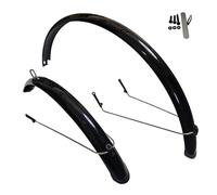 Adjustable Bike Fenders Set for 700c x 50mm Fits Up to 45mm Tire Plastic Fenders Black