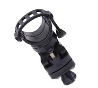 Adjustable Bike Flashlight Mount 360 Degree Rotatable Rubber Lamp Holder | Detachable Clamp Design, Easy Operation, Wear Resistant Finish, Black Colour for Cycling Lighting Accessories