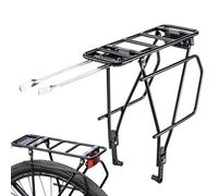 Adjustable Bike Rack - Telescopic Reflective Logo, Rear Cargo Carrier with Sturdy Aluminium Frame, Road Mountain Cycling Accessories, Commuting Night Riding Safety Gear, Outdoor Storage for Bicycle