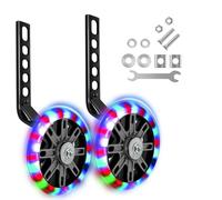 Adjustable Bike Stabilisers for Childs Bike 12 14 16 18 20 Inch Bicycle Training Wheels with Silent Flash & Stabiliser Mounted Kit Kids Cycling Support Wheels for Safe Learning