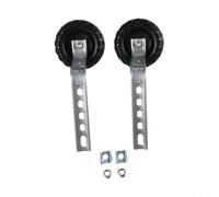 Adjustable Bike Stabilisers for Kids - Carbon Steel & Plastic Training Wheels Compatible with 12/14/16/18/20-Inch Bikes, Widened 11 x 5.7 cm Wheels, Vertical Bracket with Multiple(Silver)