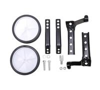 Adjustable Bike Training Wheels, Auxiliary Support Wheels Set (Black) | Steel Frame, Easy to Install, Fits Bike Sizes 16 to 22in, Rubber Tires, Suitable for Beginners