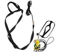 Adjustable Bird Harness and Leash, Bird Flight Harness Vest with Bite Tolerance Elastic Rope Outdoor Flying Training Rope Kit for Parrots (XS)