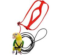Adjustable Bird Harness with Leash - Soft Silk-Like Material for Comfort - 8-Shaped Strap Design - Bite-Proof Metal Chain - Escape-Proof Hook - Perfect for Parrots and Small Animals (Xxs)