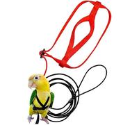 Adjustable Bird Harness with Leash - Soft Silk-Like Material for Comfort - 8-Shaped Strap Design - Bite-Proof Metal Chain - Escape-Proof Hook - Perfect for Parrots and Small Animals (XS)