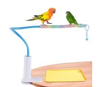 Adjustable Bird Perch Stand,Desktop Parrot Training Stand with Tray,Easy to Clean Bird Tabletop Platform Toy,Parakeet Playground Play Stand for Lovebirds Pigeon Budgies (A1)