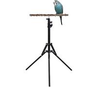 Adjustable Bird Perch Stand - Natural Wood Bird Perch Adjustable Height from 15.74 to 61.81 Inches | Portable Metal Stand, Easy Assembly | Practice Playground