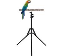 Adjustable Bird Stand - Bird Training Stand with Rotatable Design, Sturdy Wooden Perch | Height Adjustable Bird Perches for Parrots, Budgies, Macaws, Parrot Stand for Indoor Outdoor Use