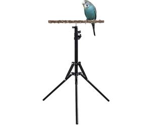 Adjustable Bird's Eye Stand - Training Pole, Wooden Activity Post | Deflectable Height Bird Rest Station for African Grey Grace - Use in the House Yard Balcony with Socialisation