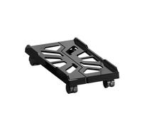 Adjustable Black and White CPU Stand with 4 Swivel Wheels - Mobile Under Desk Computer Tower Holder Ventilated CPU Host Stand for Easy Mobility and nization