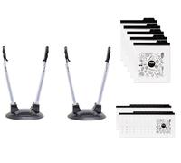 Adjustable Black Baggy Rack with 25 Reusable Freezer Bags - Foldable Sandwich Bag Stand Holders for Easy Meal Prep & Liquid Pouring - Includes 2 Stands & 2 Sizes of Durable Food Storage Bags