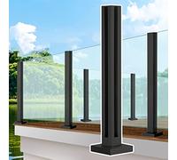 Adjustable Black Balcony Railing Freestanding Terrace Posts for Loft and Villa Customizable Terrace Railing Posts for Outdoor Spaces