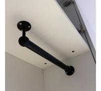 Adjustable Black Ceiling & Wall Mounted Clothes Drying Rack, 76-170 cm, Stainless Steel - Perfect for Laundry Rooms, Apartments, and Compact Spaces