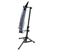 Adjustable Black Folding Bracket Stand for Electric Blowpipe, Violin, and Ukulele - Steel Construction with Foam-Padded Contact Points and Space-Saving Compact Design