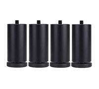 Adjustable Black Furniture Legs Sofa Replacement Legs Waterproof Cabinet & Vanity Feet Reinforced Structure 10cm/4in Height Perfect for Sofas & Bathroom Cabinets