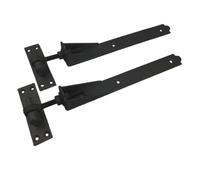 Adjustable Black Gate Hinge Heavy Duty Hook and Band Pair Garden Shed Door 14" - 36" (8")