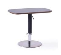 Adjustable Black Italian Saddle Leather Side Table with Sleek Stainless Steel BaseChic Furniture for Living Room Bedroom & Balcony Decor