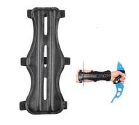 Adjustable Black Leather Archery Arm Guard - Forearm Protector for Recurve and Compound Bow - Youth and Adult Protective Gear