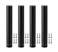 Adjustable Black Metal Cabinet Legs, 4 PCS Heavy Du Aluminum Alloy, Anodized, Round Design for TV Stand & Dining Table, Height: 6-40cm (15.7")
