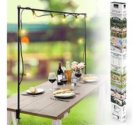 Adjustable Black Metal Over Table Hanging Rack Rail Pole Rod Frame Clamp for Balloons Flowers Lights and Other Decorations