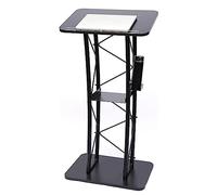 Adjustable Black Metal Podium Stand with Cup Holder - Sturdy Lectern for Office Conference Classroom - Sl esign 40x60x120 CM - Perfect for Presentations and Speeches