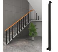 Adjustable Black Metal Railing Post with Side MountPerfect for Outdoor Renovation Enhanced Safety and Support for Decks and Patios