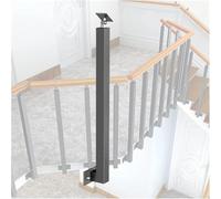 Adjustable Black Metal Stair Railing - 270° Side-Mount il for Indoor Stairs Steps Porticos & Balconies - Includes Installation Kit Size: 105cm/41.3in