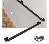 Adjustable Black Metal Stair Railing - Non-Slip Wrought s for Indoor & Outdoor Use Wall-Mounted Safety Guardrails 30600 cm Stair Protection for Secure Access