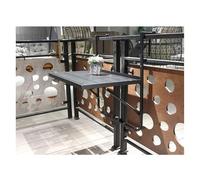 Adjustable Black Outdoor Folding Bar Table for Railing Space-Saving Patio Drink Stand Perfect for Small Spaces & Entertaining Ideal Balcony Accessory
