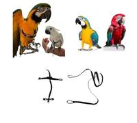 Adjustable Black Parrot Harness Quick Attachment Size from Cocorite to Amazon Elastic Tape 10 mm, Plastic or Metal Buckles Leash 10 mm 1 m (Black Large Macaw Metal Buckles)