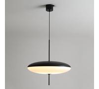 Adjustable Black Schoolhouse Pendant Light with Milk Glass Shade 19.6" Over Sink Kitchen Island Lighting for Dining Room & Living Room Decor