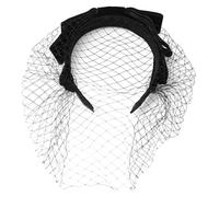 Adjustable Black Veil Headband Slip Resistant Rhinestones Design Hair Accessories Headpiece for Weddings Parties Fashionable Gothic Party Headwear