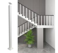 Adjustable Black Wrought Iron Balustrade for Stairs Terrace & Garden - Square Pillars and Columns Stylish Railing System for Indoor & Outdoor Use