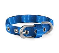 Adjustable Blue Lightning Strikes Dog Collar,Comfortable Pet Collar for Small to Medium Dogs