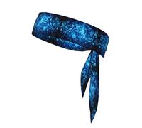 Adjustable Blue Musical Notes Sports Print Headbands For Women Men Knotted Headbands Elastic Non-Slip Fashion Hair Bands
