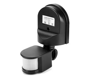 Adjustable Body Motion Infrared PIR Sensor, Detector Light Bulb with Switch, External Outdoor Motion Sensor with Installation Screws(Black)