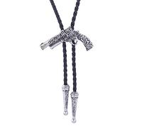 Adjustable Bolo Tie Popular Western Cowboy Teens Men Women Dance Necktie Vintage Shirts Relief Guns Buckle Pendant Bolo Tie For Men Bolo Tie Supplies Bolo Ties Western Bolo Tie For Men Western Cowboy