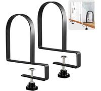 Adjustable Book Ends for Shelves (Metal/Black) Heavy-Duty Clamped Metal Bookends Book Shelf Holders for Home Office, Non-Skid Bookends Stoppers Supports Organizer