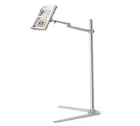 Adjustable Book Holder Stand Hands-Free Cookbook & Reading Stand 360° Rotating Floor Bracket Long Arm Design for Easy Reading on Bed Sofa or Desk