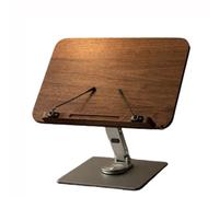 Adjustable Book Holder - Wooden Reading Frame with 360° Swivel Base, Multi-Height, Portable & Foldable for Textbooks, Laptops, Recipes, Music Scores